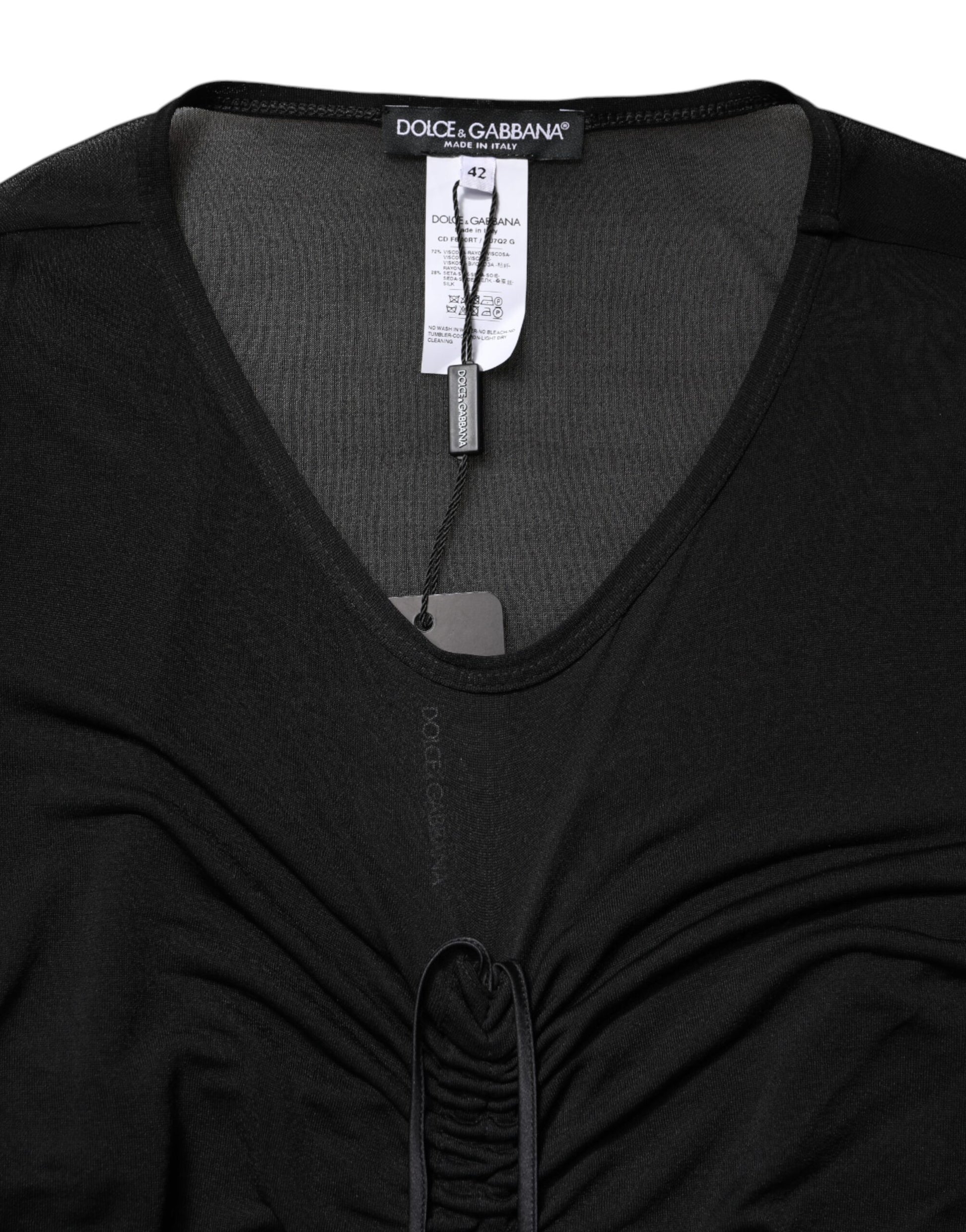 Black Mesh Trim Bodycon Long Sheath Dress