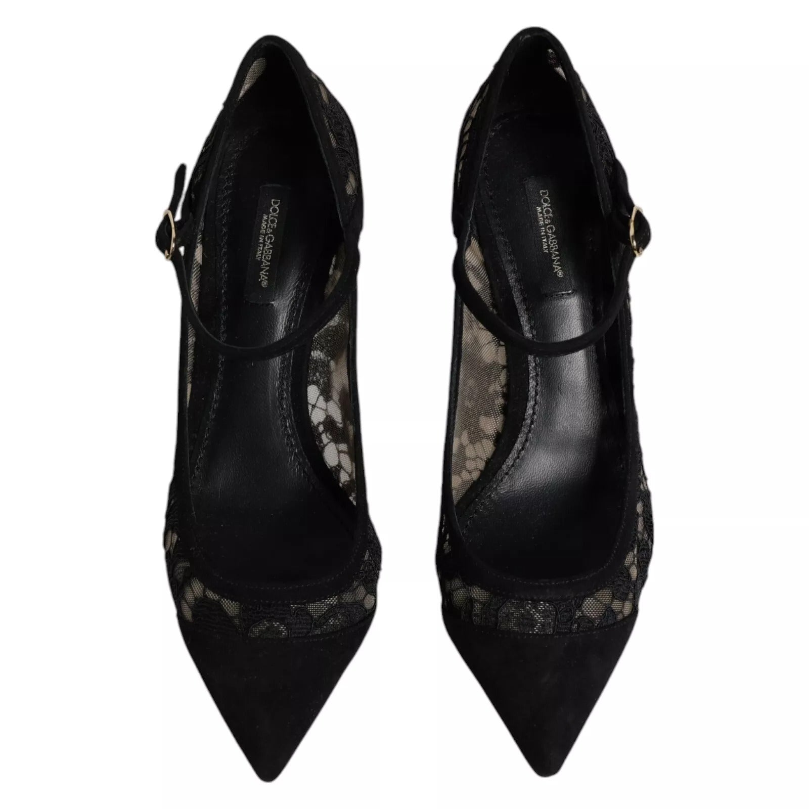 Black Mary Jane Taormina Lace Pumps Shoes
