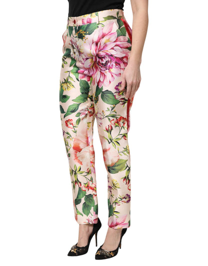 Multicolor Floral High Waist Straight Pants