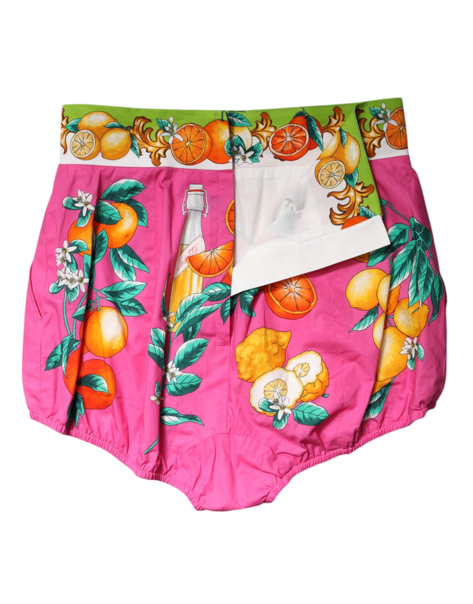 Pink Printed High Waist Hot Pants Shorts