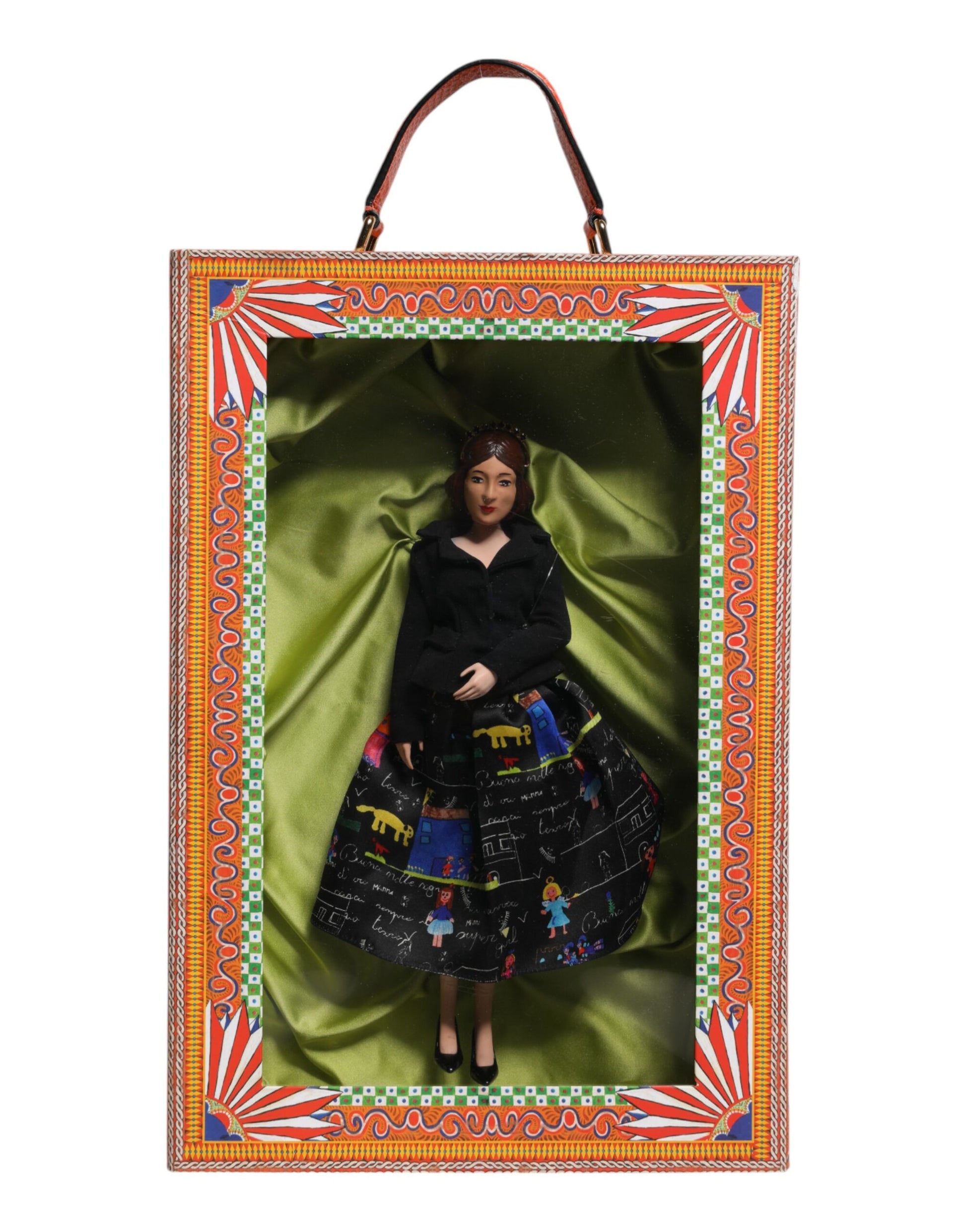 Black Dress Ceramic Porcelain Fashion Leather Sicily Dolls