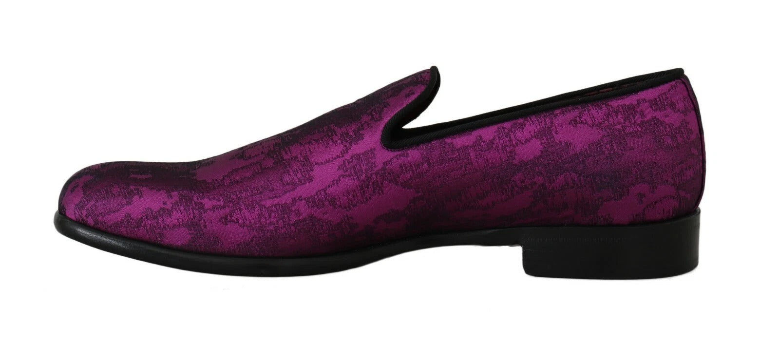 Elegantes mocasines de mezcla de seda y lana en color morado