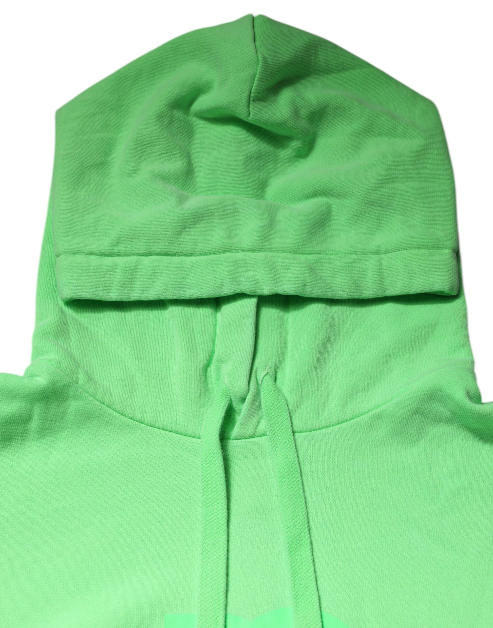 Green Cotton DG Logo Print Hooded Sweater