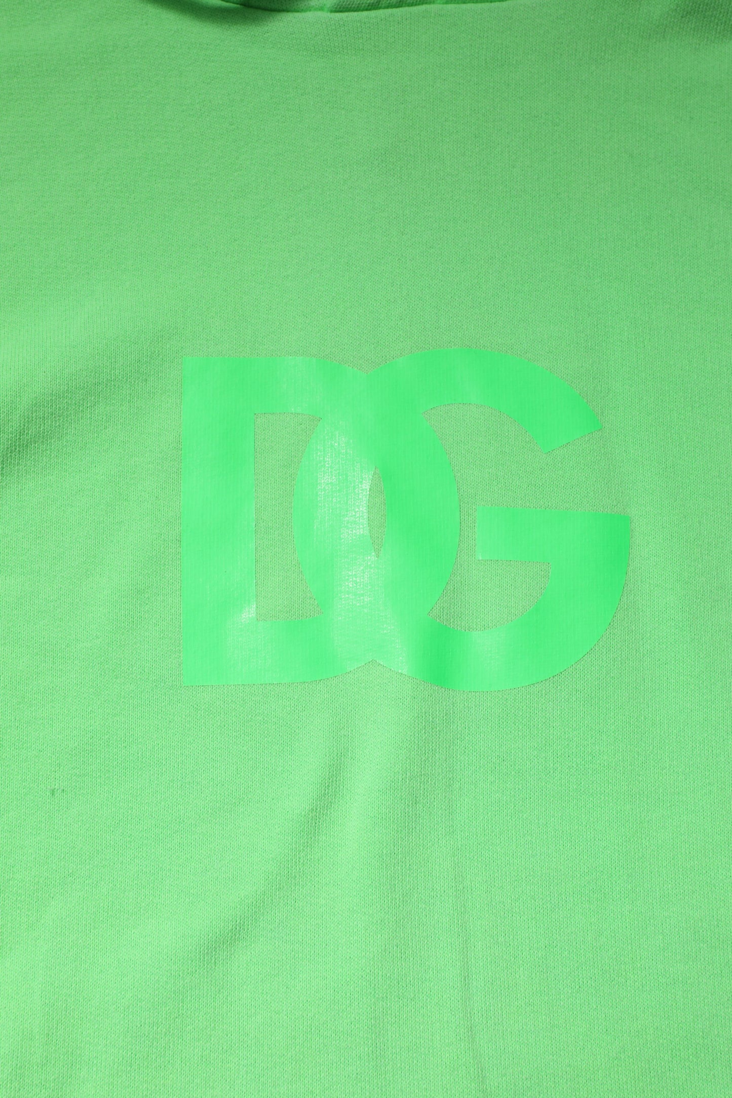 Green Cotton DG Logo Print Hooded Sweater