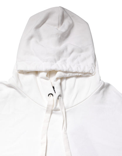 White Embossed Logo Hooded Sweatshirt Sweater