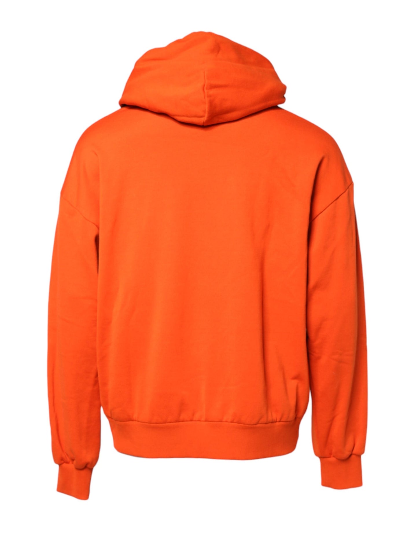 Orange Cotton Hooded Men Sweatshirt Sweater