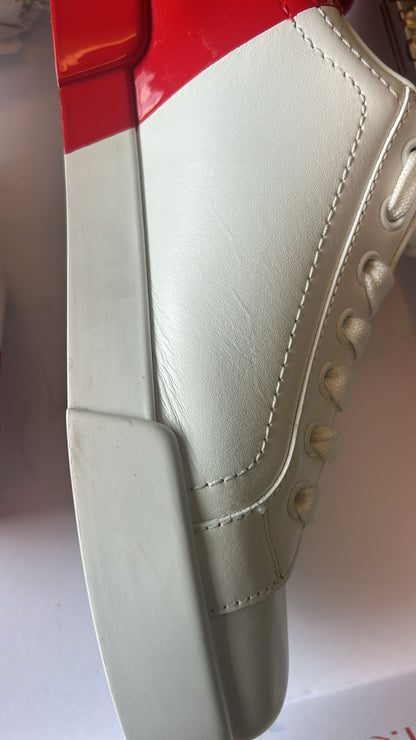 White Red Logo Portofino Sneakers Shoes