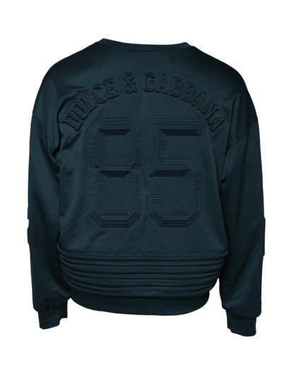 Dark Green Embossed Logo Pullover Sweater