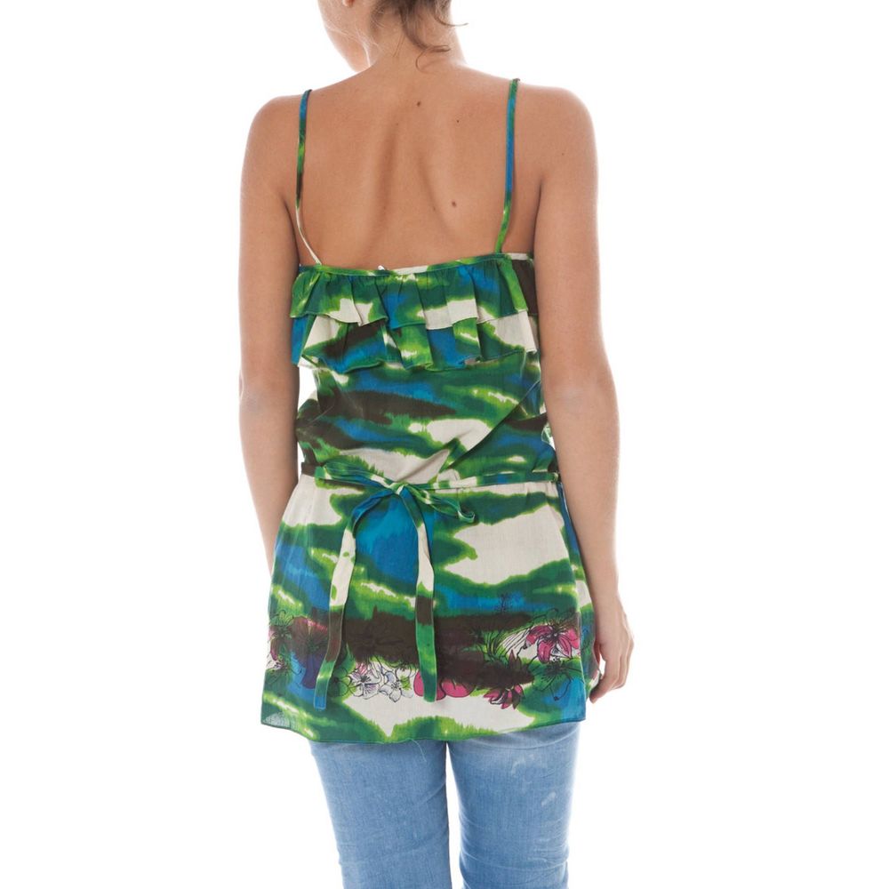 Green Cotton Women Top