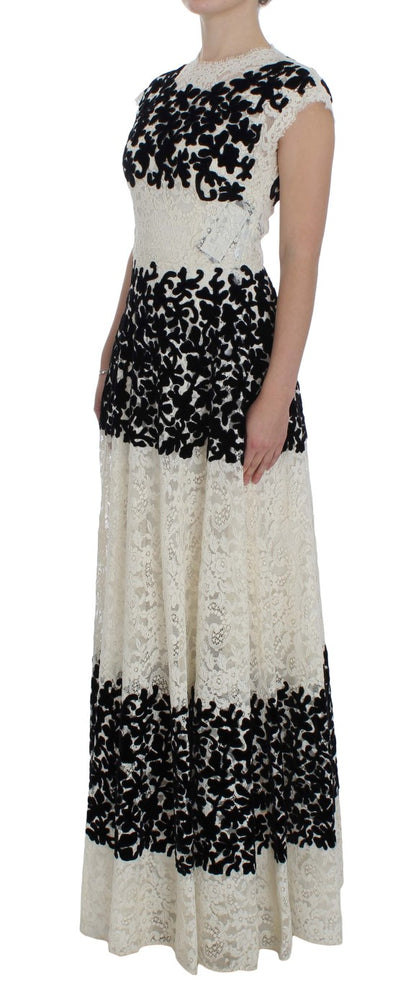 Elegant Floral Lace Cap Sleeve Maxi Dress