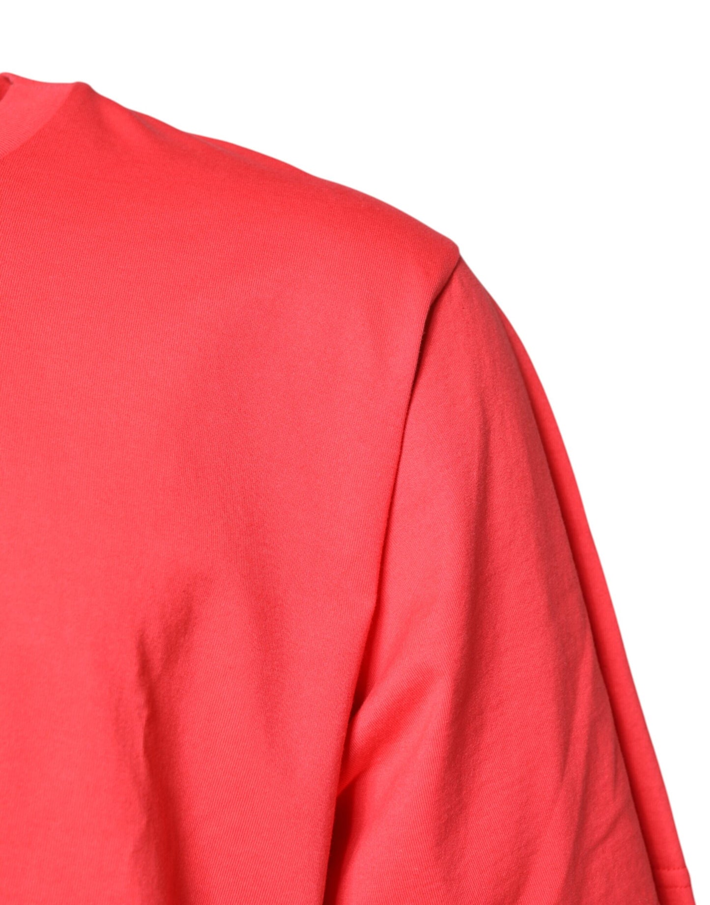 Red Cotton Lettering Print Crew Neck T-shirt