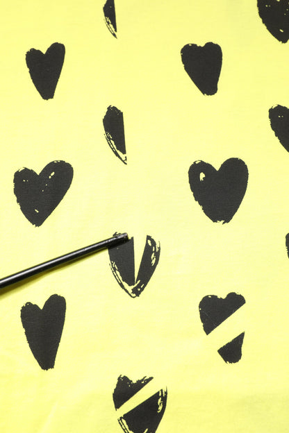 Yellow Cotton Sleeveless DG Heart T-shirt