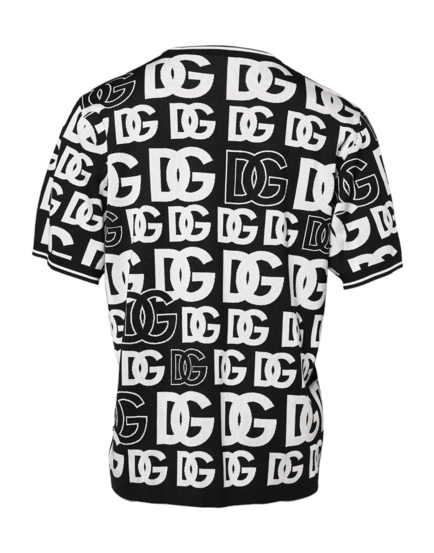 Black White Silk Knit DG Print T-shirt