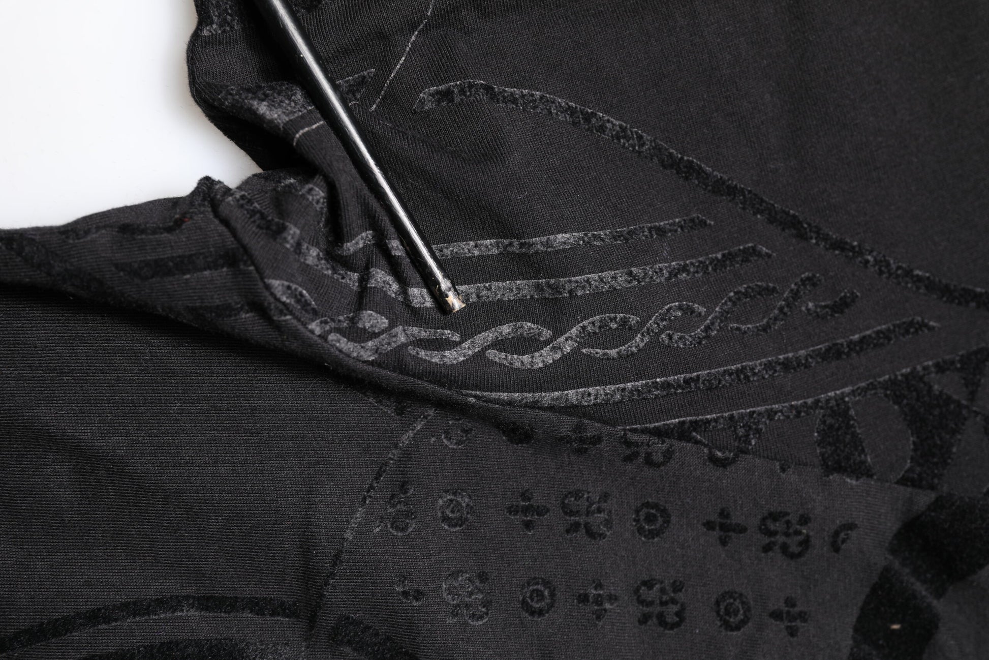 Black Cotton Bandana Logo Crew Neck T-shirt