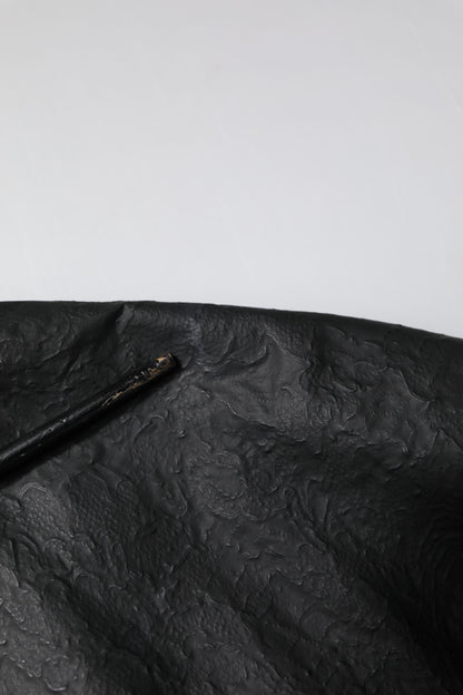 Black Cotton Short Sleeves V-neck T-shirt