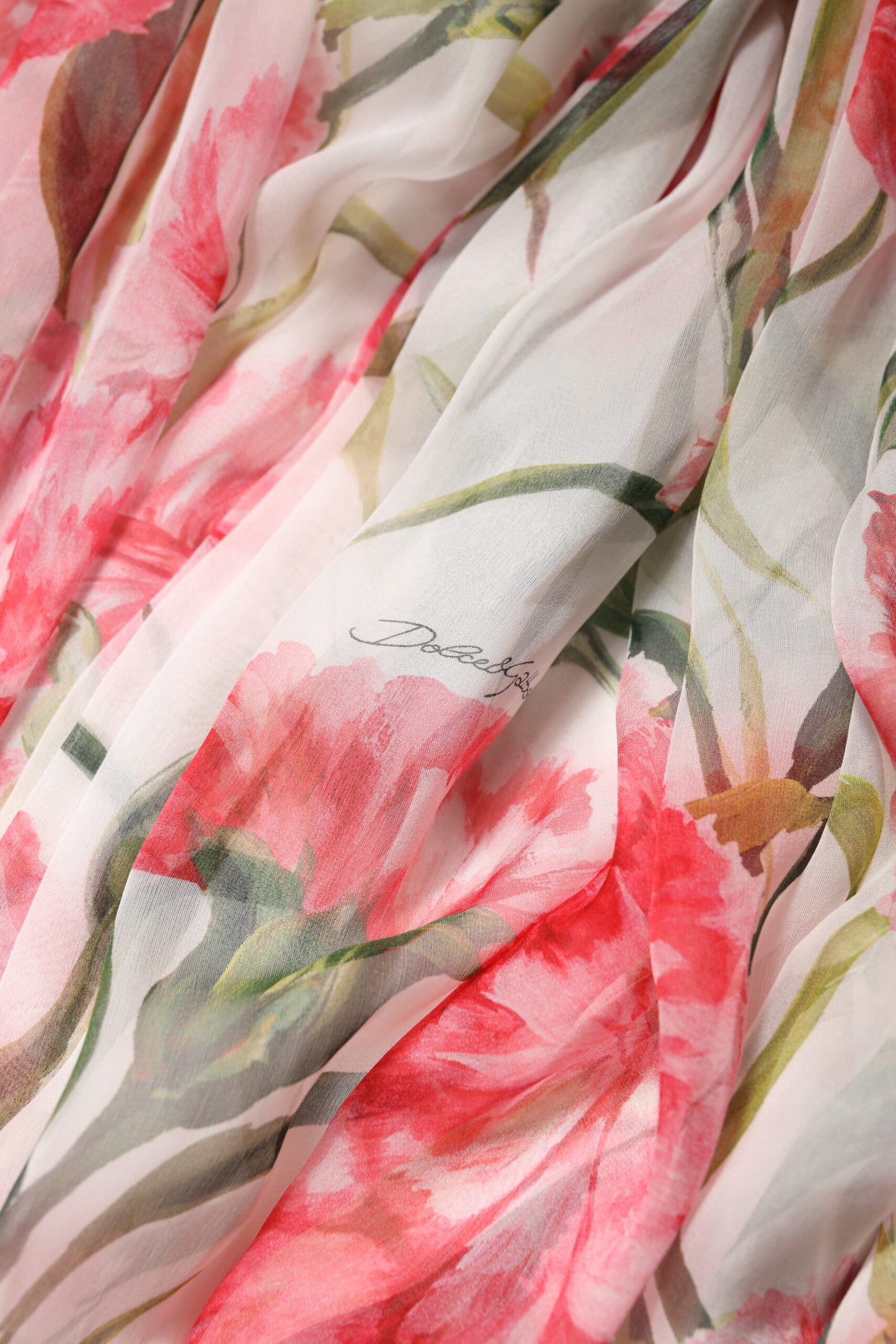 White Floral Silk Halter A-line Maxi Dress