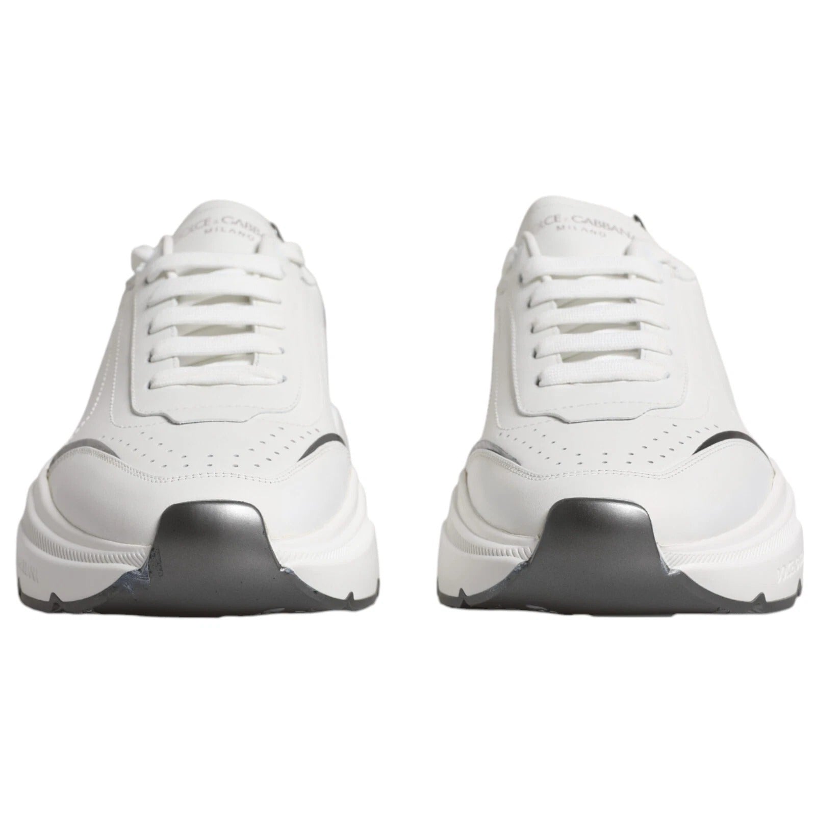 White Silver DAYMASTER Leather Sneakers Shoes