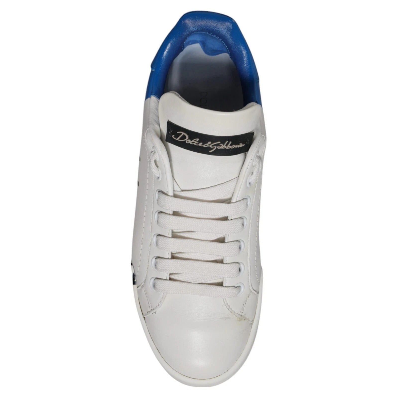 White Blue Logo Portofino Sneakers Shoes