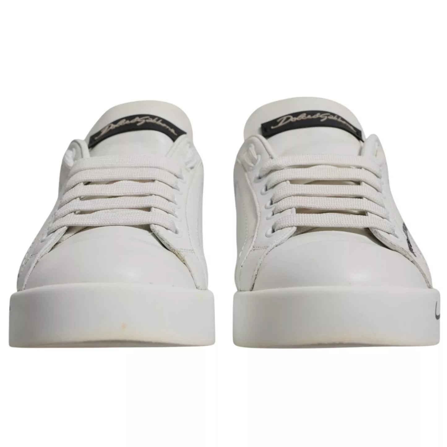 White Blue Logo Portofino Sneakers Shoes