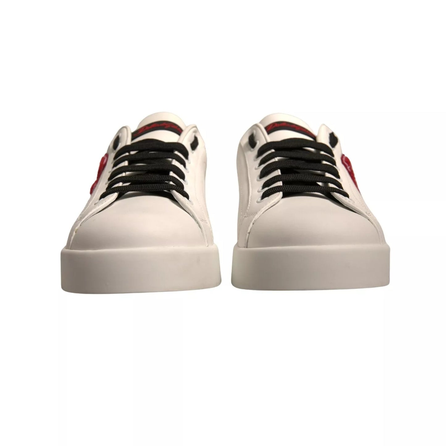 White Leather DG Logo Low Top Sneaker Shoes