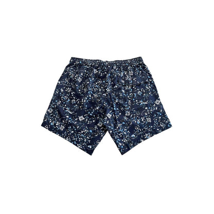 Blue Polyester Men Swim Shorts