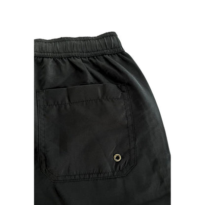 Black Polyester Men Swim Shorts