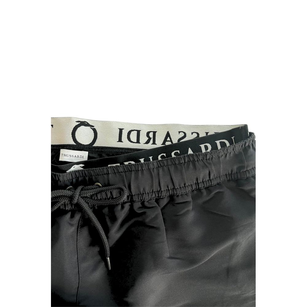 "Black Polyester Men Swim Shorts"