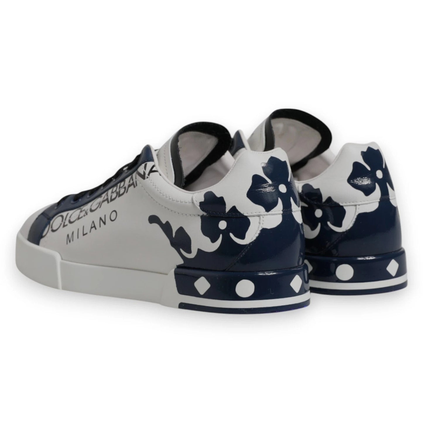 White Blue Crown Low Top Men Sneakers Shoes
