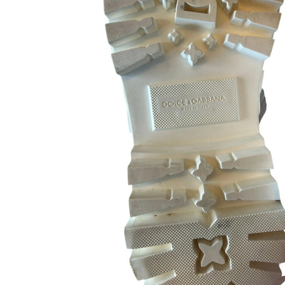 White Leather Rubber Logo Ankle Boots Shoes