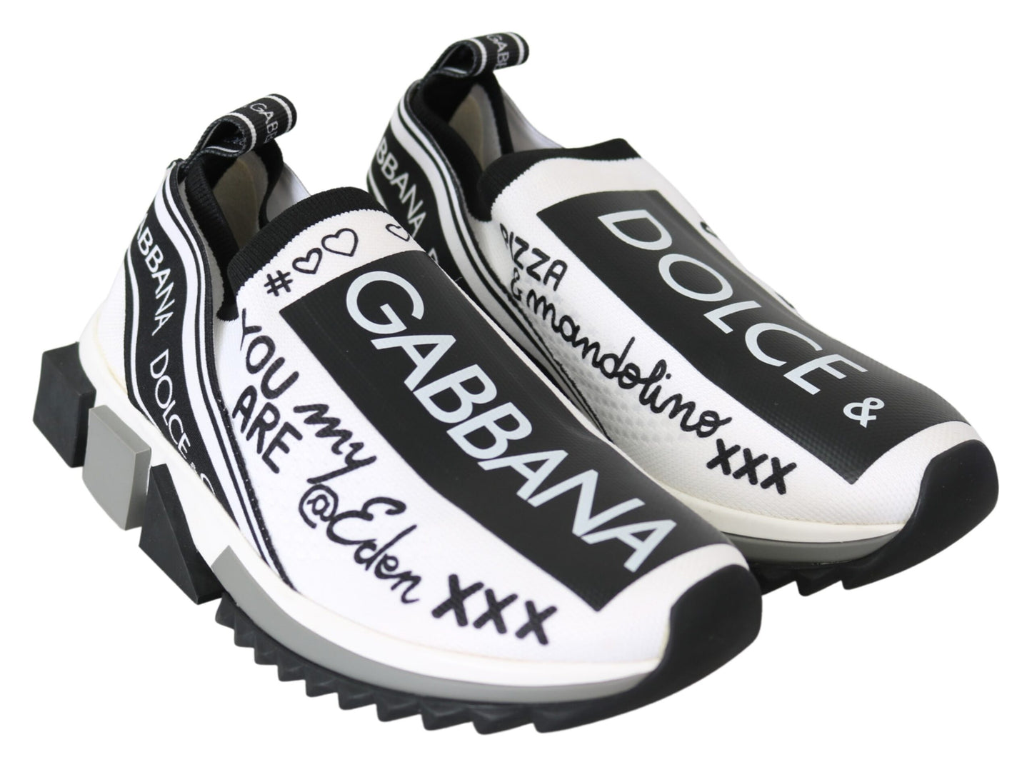 White Black Slip On Sorrento Sneakers