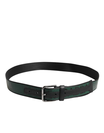 Green Black Polyester DG Logo Buckle Belt