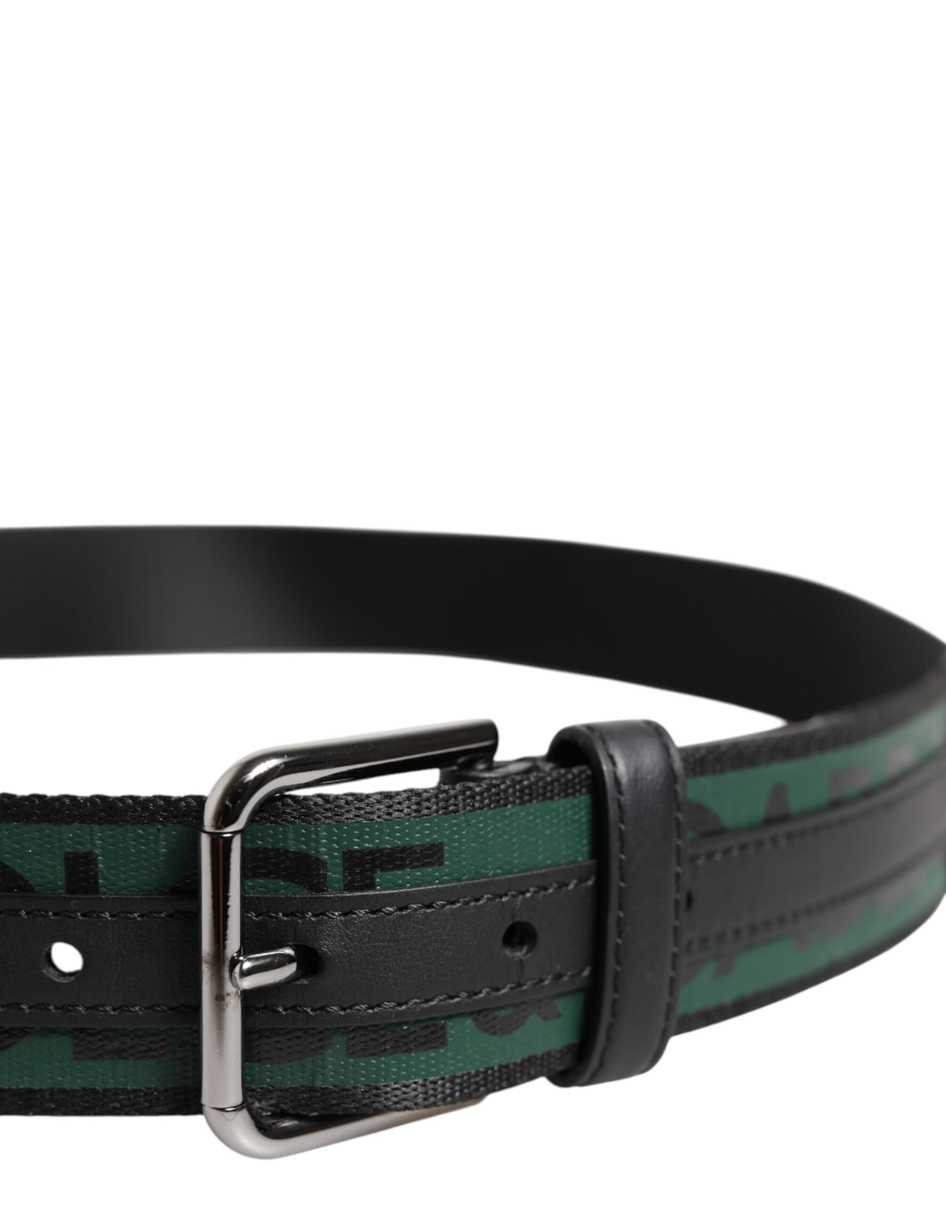 Green Black Polyester DG Logo Buckle Belt