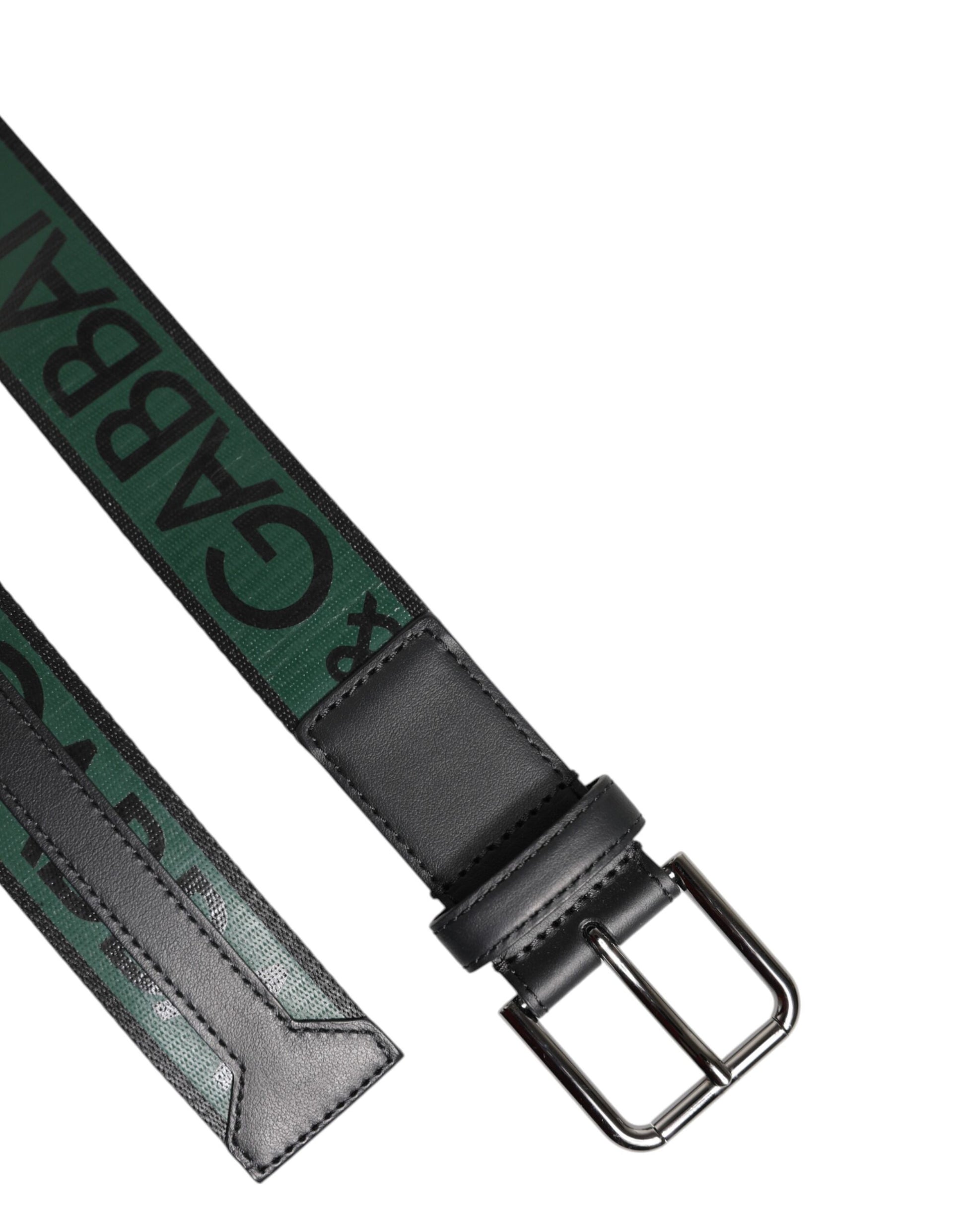 Green Black Polyester DG Logo Buckle Belt