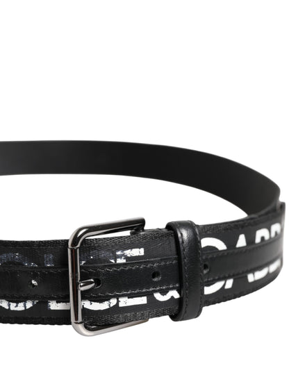 Black White DG Logo Brass Metal Buckle Belt