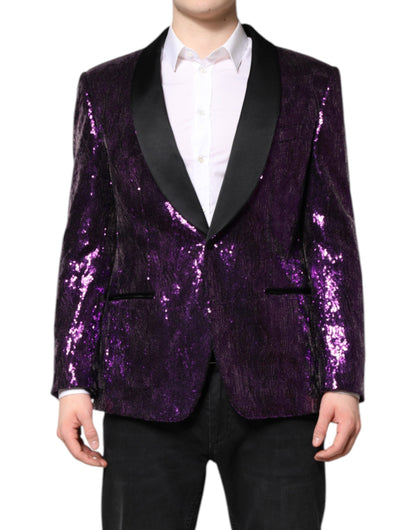 Purple SICILIA Sequin Embellish Coat Jacket