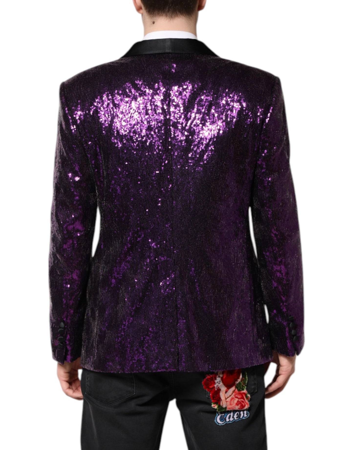 Purple SICILIA Sequin Embellish Coat Jacket