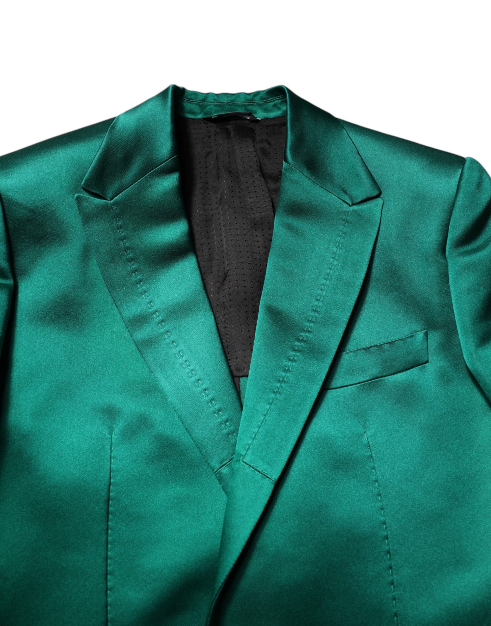 Green Silk 3 Piece Single Breasted Suit