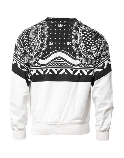 Black White Bandana Cotton Men Sweatshirt Sweater