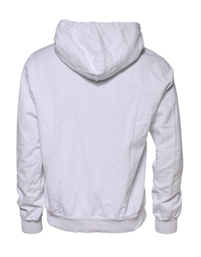 White Embossed Logo Hooded Sweatshirt Sweater