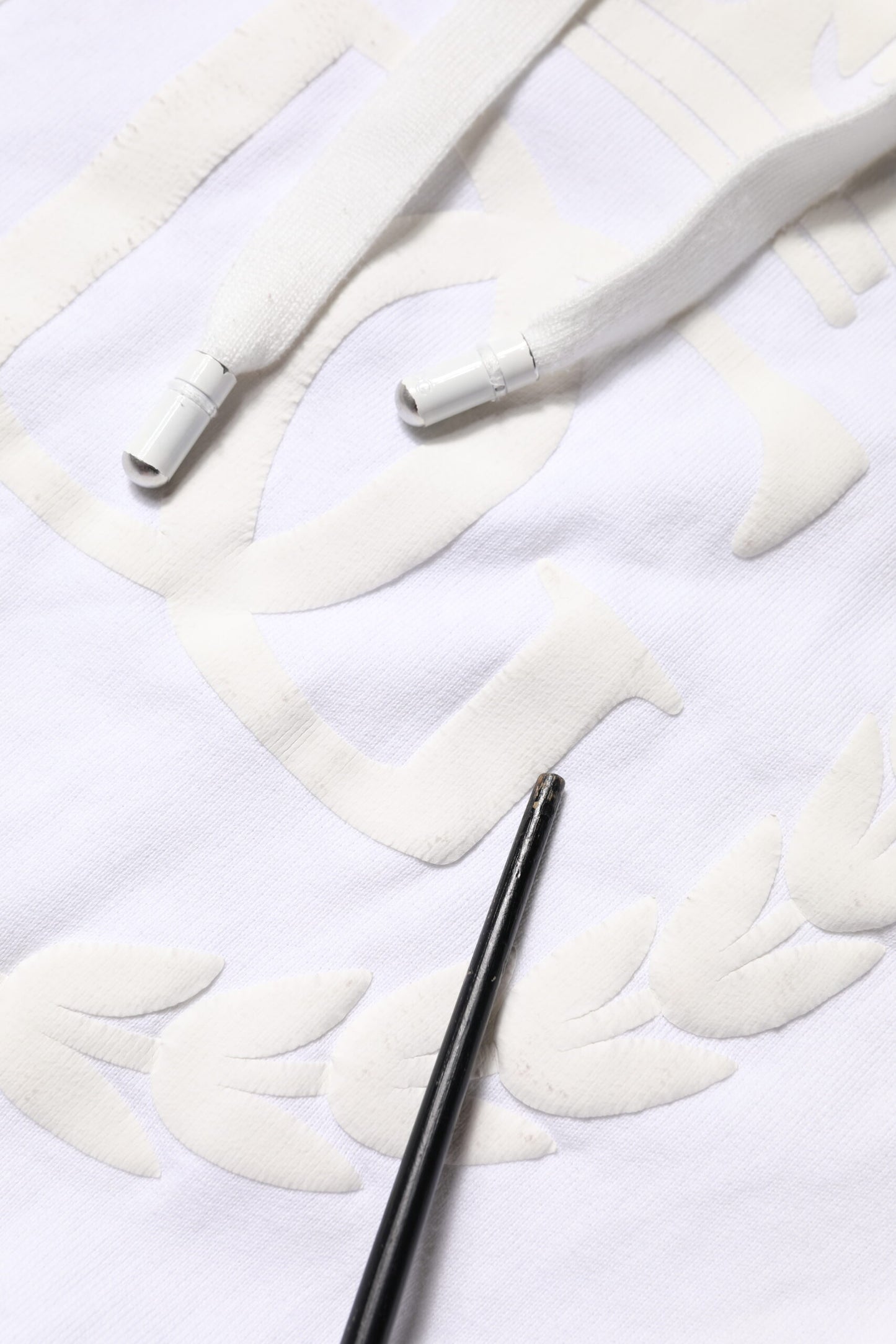 White Embossed Logo Hooded Sweatshirt Sweater