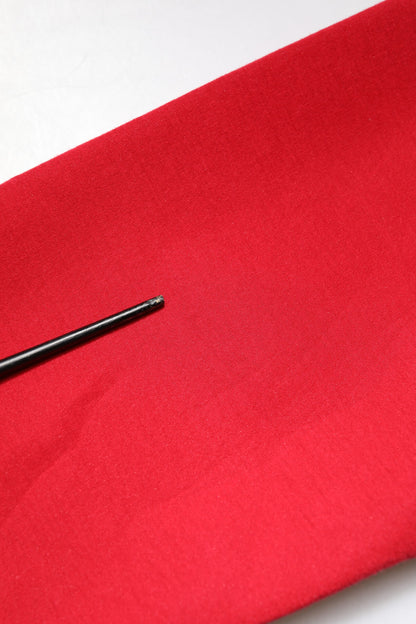 Red Embossed Logo Cotton Crew Neck Sweater