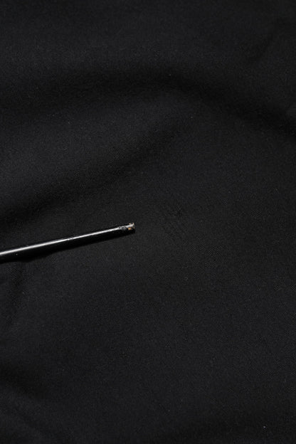 Black Embossed Logo Cotton Crew Neck Sweater