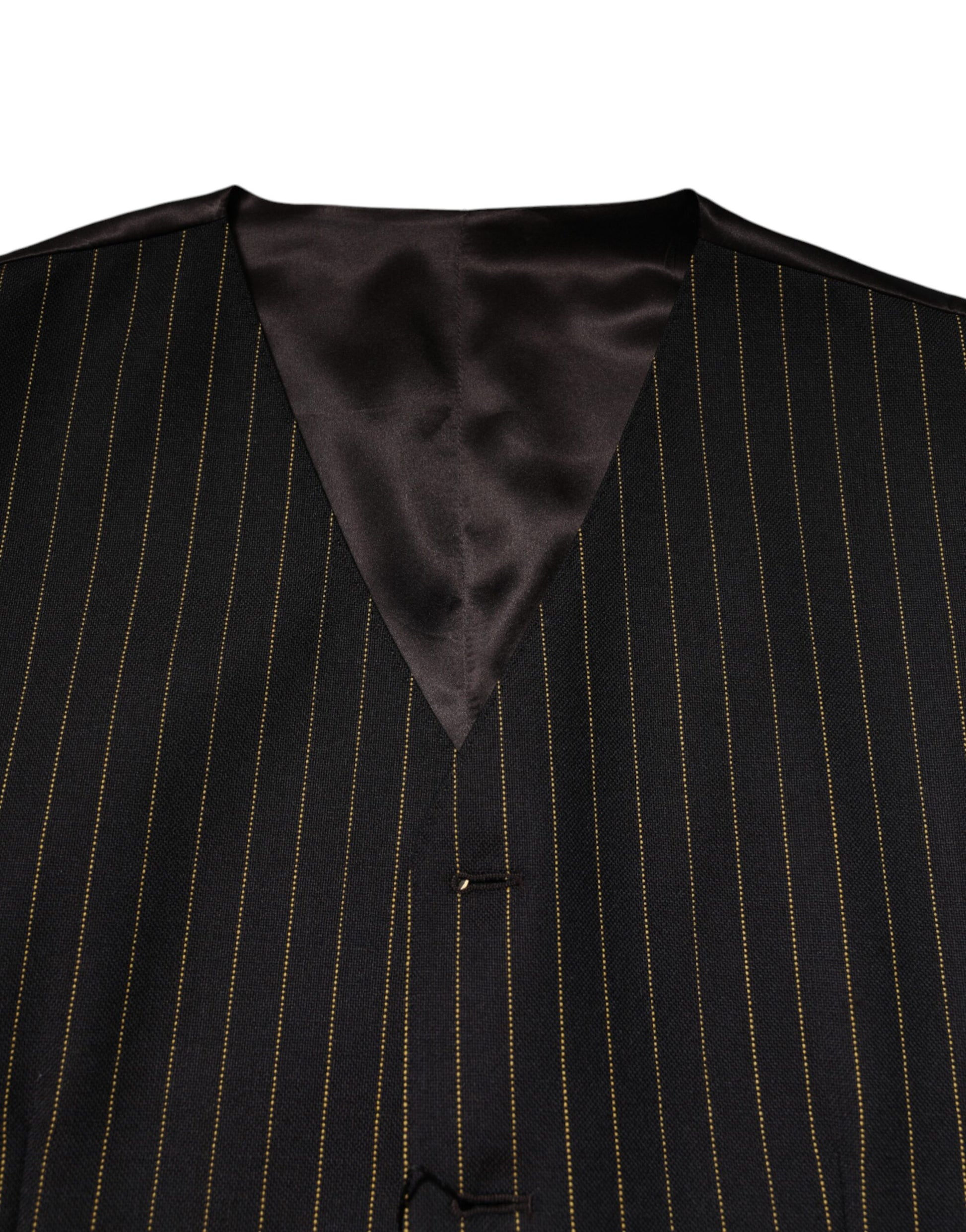 Black Stripes Wool Formal Men Waistcoat Vest