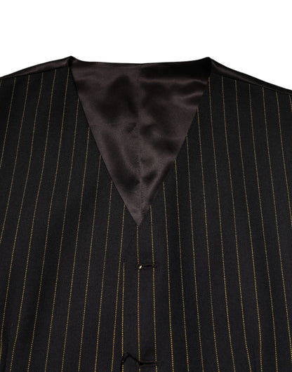 Black Stripes Wool Formal Men Waistcoat Vest
