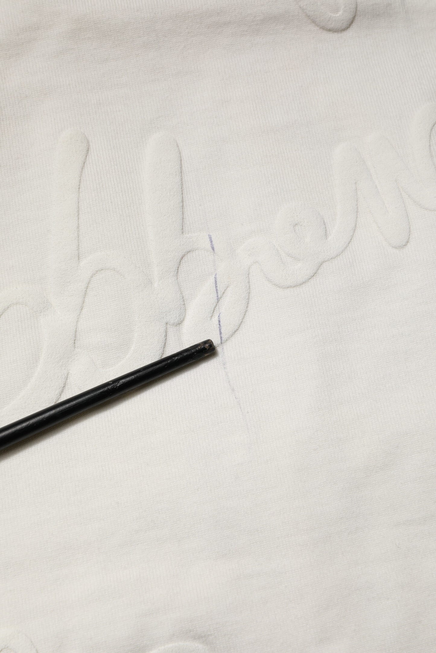 White Cotton Logo Embossed Crew Neck T-shirt