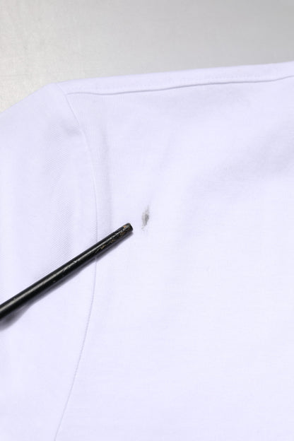 White Logo Embroidery Crew Neck T-shirt