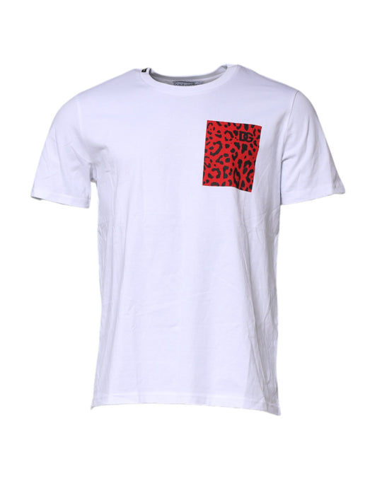 White Cotton Short Sleeves Crew Neck T-shirt
