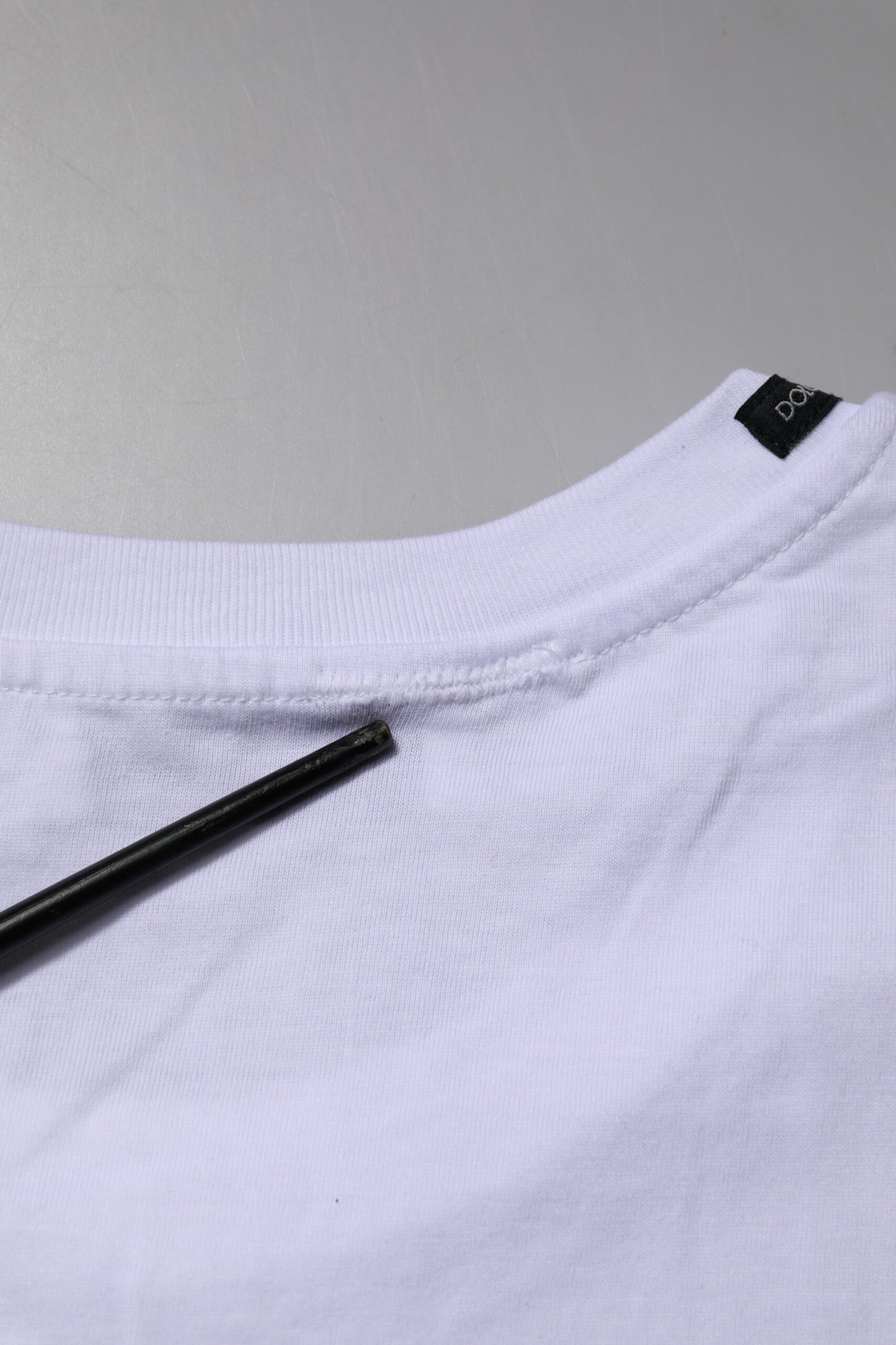 White Cotton Short Sleeves Crew Neck T-shirt