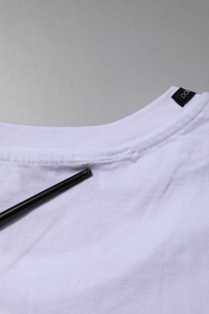 White Cotton Short Sleeves Crew Neck T-shirt