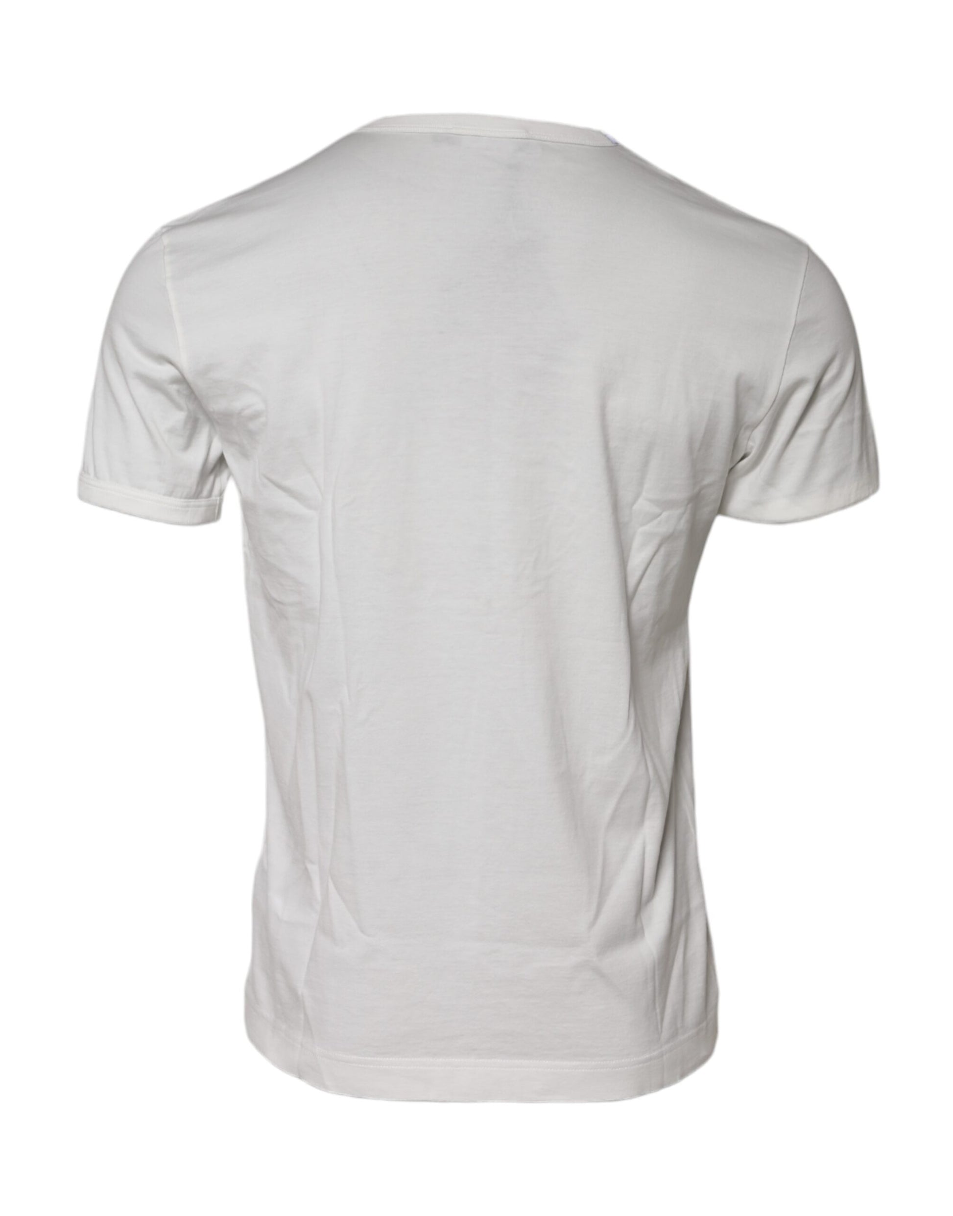 White Cotton DG Crown Embossed T-shirt